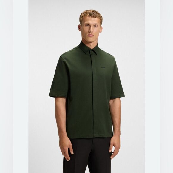 Hugo Boss Olive Green Men's Shirt button down men’s large - Picture 1 of 7